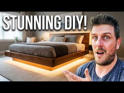 Floating Bed with LED Lights | DIY Platform Bed Build